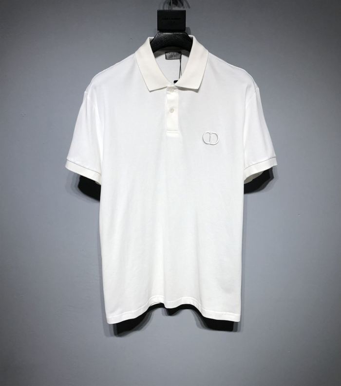 DIOR CD ICON POLO SHIRT WHITE COTTON PIQUÉ – DOT025