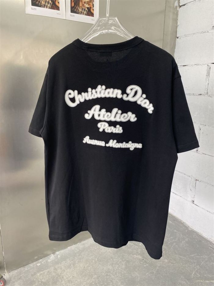 ‘CHRISTIAN DIOR ATELIER’ T-SHIRT RELAXED FIT BLACK COTTON JERSEY – DOT020