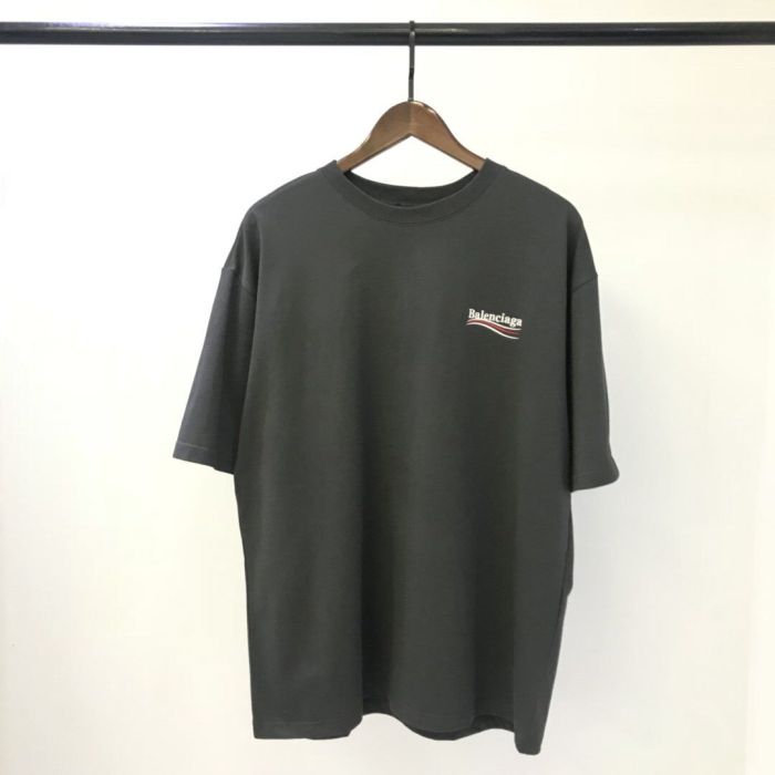 BALENCIAGA MEN’S POLITICAL CAMPAIGN T-SHIRT LARGE FIT IN GREY – BAS019