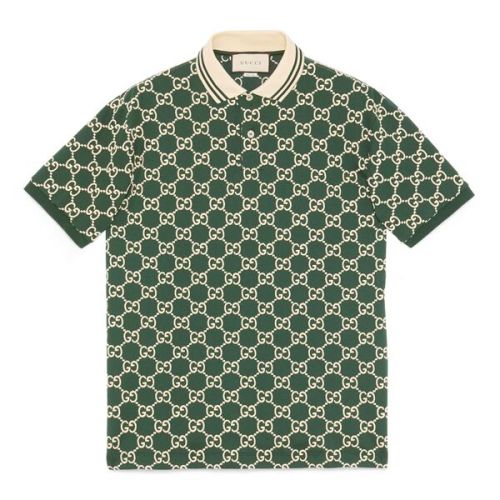 GUCCI NOJUM GG STRECH COTTON POLO IN GREEN – GGS012