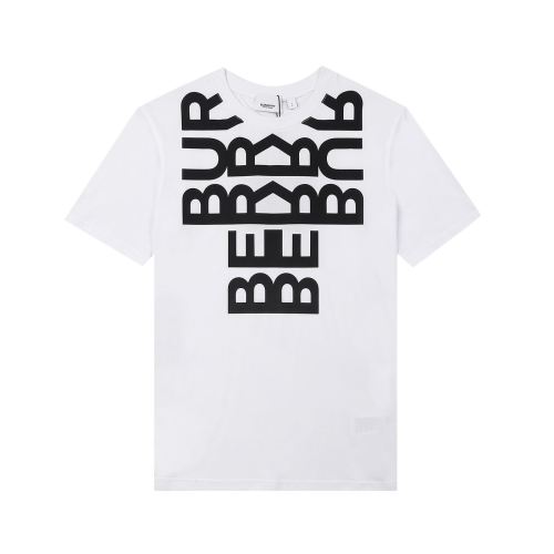 BURBERRY LOGO PRINT COTTON OVERSIZED T-SHIRT IN WHITE – BRS004