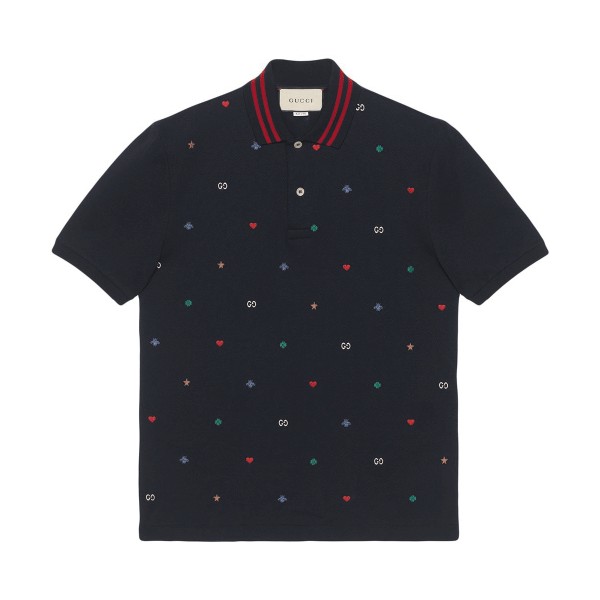 GUCCI POLO WITH SYMBOLS EMBROIDERY – GGS045