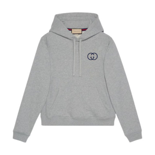 GUCCI COTTON JERSEY HOODED SWEATSHIRT GRAY – GCK029