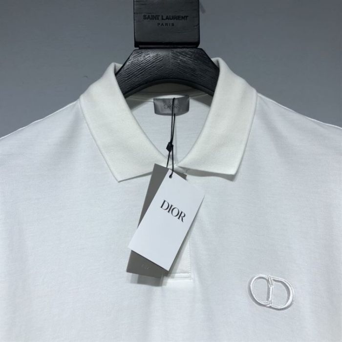 DIOR CD ICON POLO SHIRT WHITE COTTON PIQUÉ – DOT025