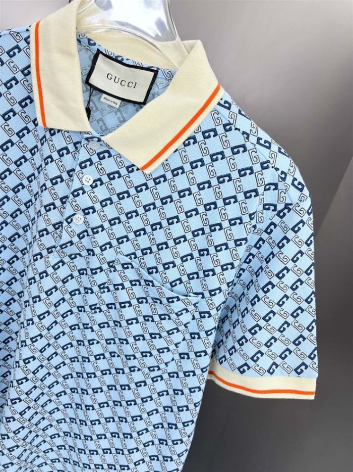 GUCCI GEOMETRIC G COTTON PIQUET POLO SHIRT – GGS043