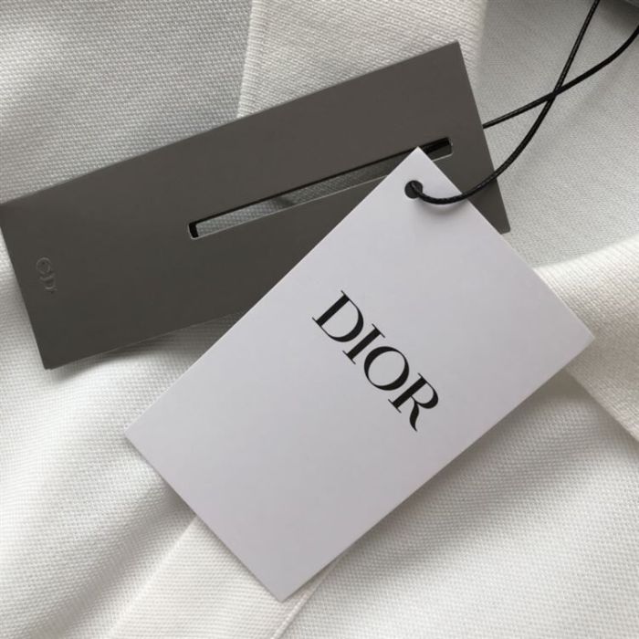 DIOR CD ICON POLO SHIRT WHITE COTTON PIQUÉ – DOT025