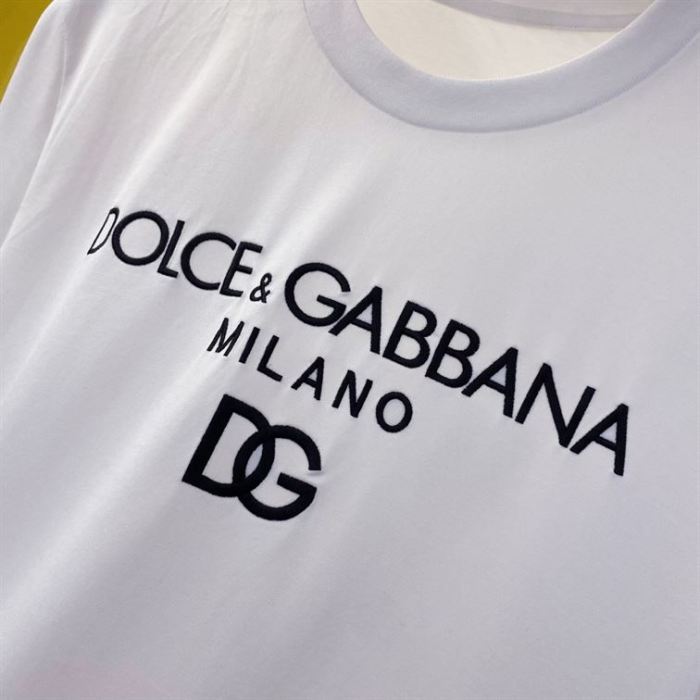 DOLCE & GABBANA COTTON T-SHIRT WITH DG EMBROIDERY – DT002