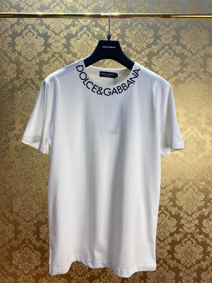 DOLCE & GABBANA ROUND-NECK T-SHIRT WITH DOLCE&GABBANA PRINT – DT004