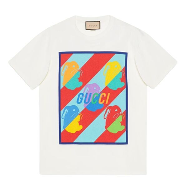 GUCCI BUNNY PRINT COTTON JERSEY T-SHIRT – GGS024