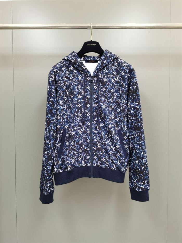 LOUIS VUITTON MONOGRAM ZIP THROUGH COTTON HOODIE – LVH057