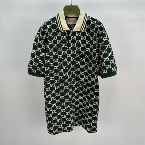 GUCCI NOJUM GG STRECH COTTON POLO IN GREEN – GGS012