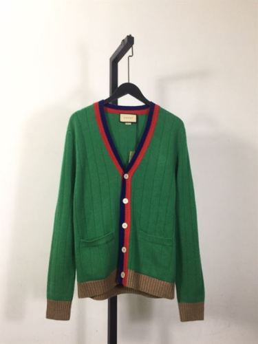 GUCCI WEB-STRIPE WOOL CARDIGAN GREEN – GCK040