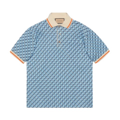 GUCCI GEOMETRIC G COTTON PIQUET POLO SHIRT – GGS043