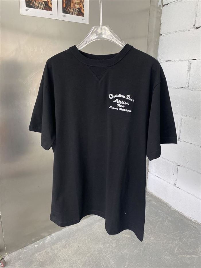 ‘CHRISTIAN DIOR ATELIER’ T-SHIRT RELAXED FIT BLACK COTTON JERSEY – DOT020
