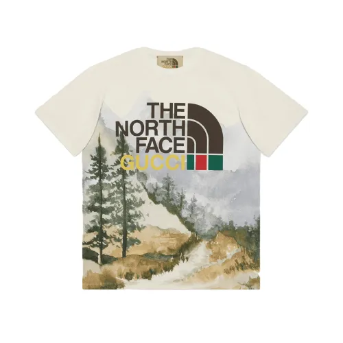 GUCCI IVORY HEAVY JERSEY WITH THE NORTH FACE X GUCCI TRAIL PRINT – GGS008