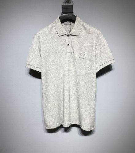DIOR CD ICON POLO SHIRT GRAY COTTON PIQUÉ – DOT024