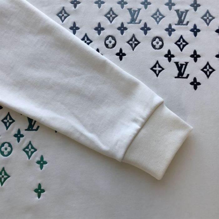 LOUIS VUITTON EMBROIDERED COTTON SWEATSHIRT MILK WHITE – LH065
