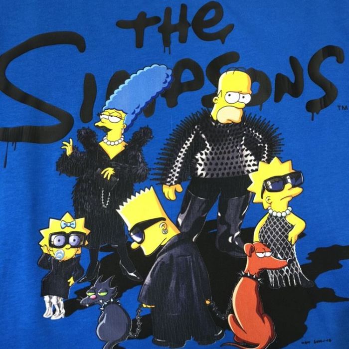 BALENCIAGA MEN’S THE SIMPSONS TM & © 20TH TELEVISION T-SHIRT OVERSIZED IN INDIGO – BAS006