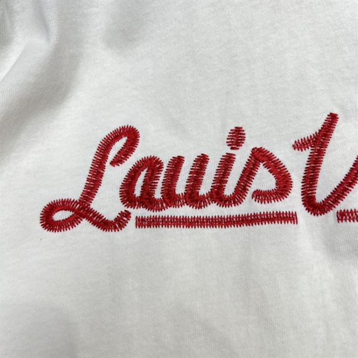 LOUIS VUITTON X NIGO EMBROIDERED MOCKNECK WHITE T-SHIRT – LVTS056