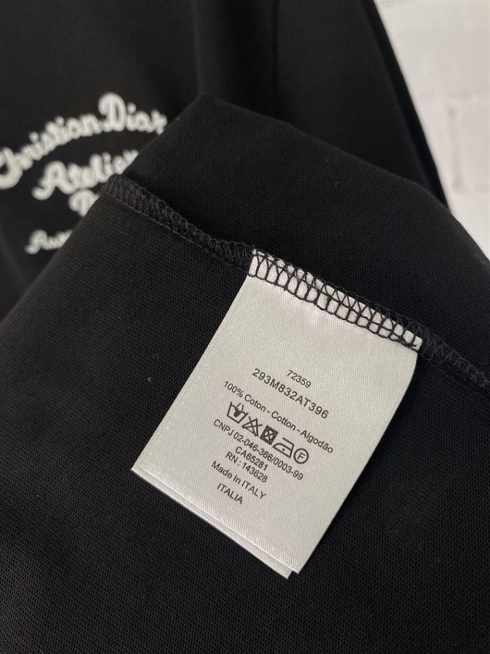‘CHRISTIAN DIOR ATELIER’ T-SHIRT RELAXED FIT BLACK COTTON JERSEY – DOT020