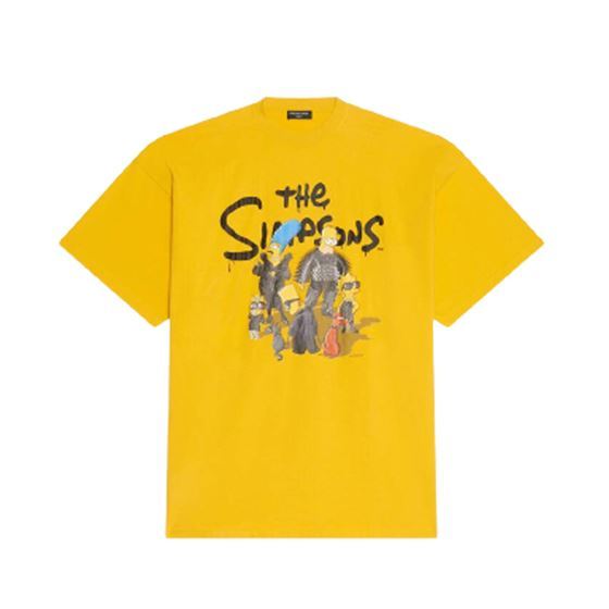 BALENCIAGA MEN’S THE SIMPSONS TM & © 20TH TELEVISION T-SHIRT OVERSIZED IN YELLOW – BAS007