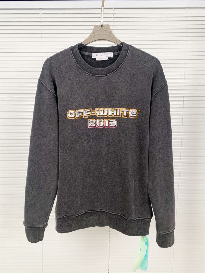 OFF-WHITE DIGIT BACCHUS COTTON SWEATSHIRT CHARCOAL GREY – OS018