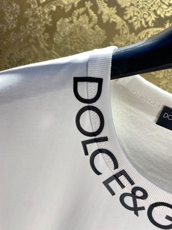 DOLCE & GABBANA ROUND-NECK T-SHIRT WITH DOLCE&GABBANA PRINT – DT004