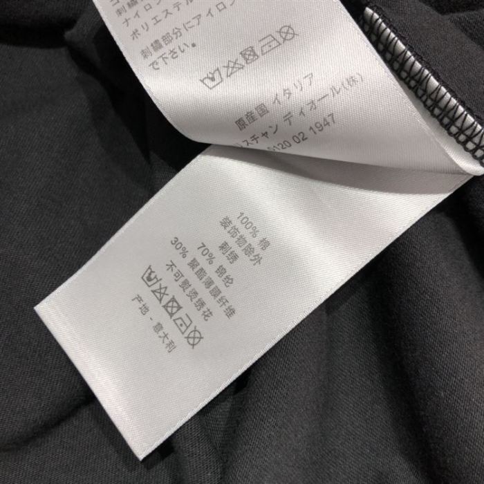 DIOR RELAXED-FIT DIOR BY ERL T-SHIRT BLACK SLUB COTTON JERSEY – DOT022