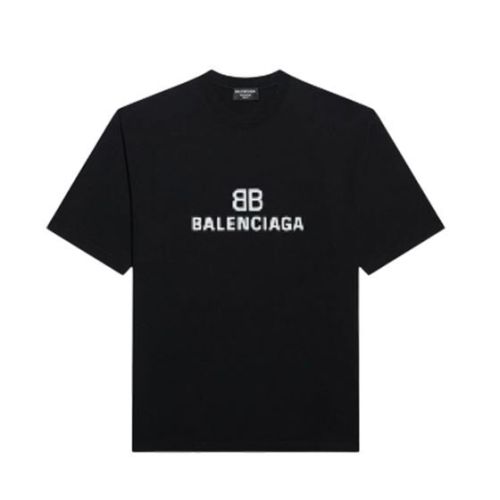 BALENCIAGA MEN’S BB PIXEL MEDIUM FIT T-SHIRT IN BLACK – BAS012