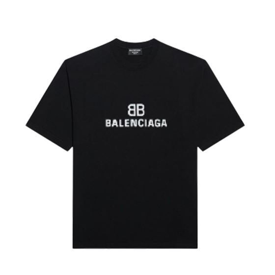 BALENCIAGA MEN’S BB PIXEL MEDIUM FIT T-SHIRT IN BLACK – BAS012