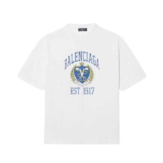 BALENCIAGA COLLEGE T-SHIRT MEDIUM FIT IN WHITE – BAS009