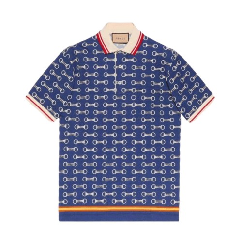 GUCCI HORSEBIT PRINT COTTON POLO SHIRT – GGS046