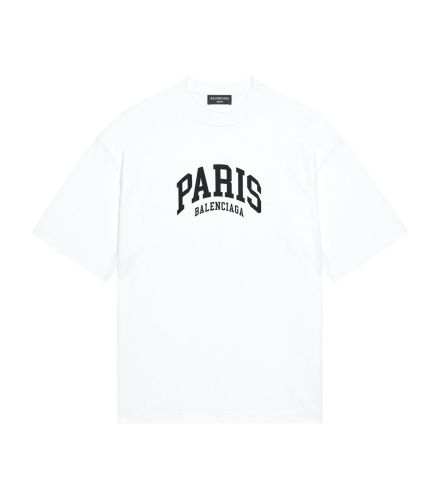 BALENCIAGA MEN’S CITIES PARIS T-SHIRT MEDIUM FIT IN WHITE – BAS008