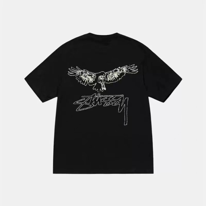 STUSSY EAGLE PRINT TEE BLACK