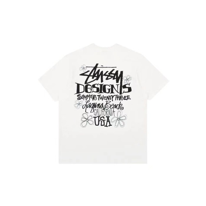 STUSSY USA FLOWER TEE WHITE