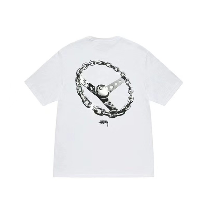 STUSSY STEERING WHEEL TEE WHITE
