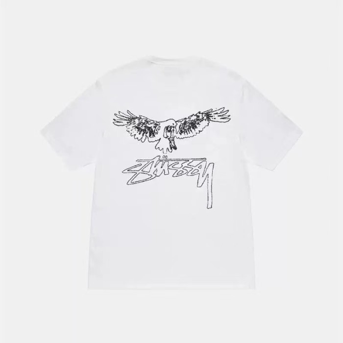 STUSSY EAGLE PRINT TEE WHITE
