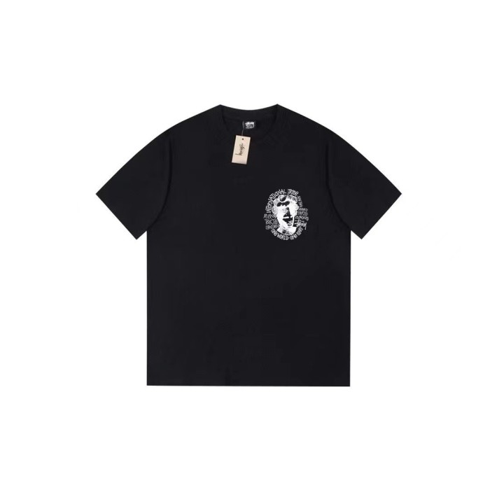 STUSSY RETRO CHARACTERS TEE BLACK