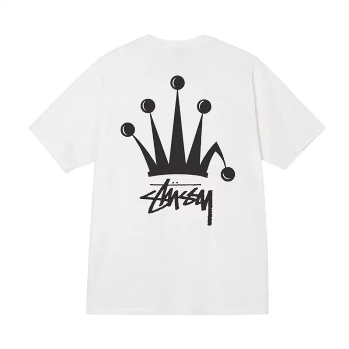 STUSSY FOLDED CROWN TEE WHITE