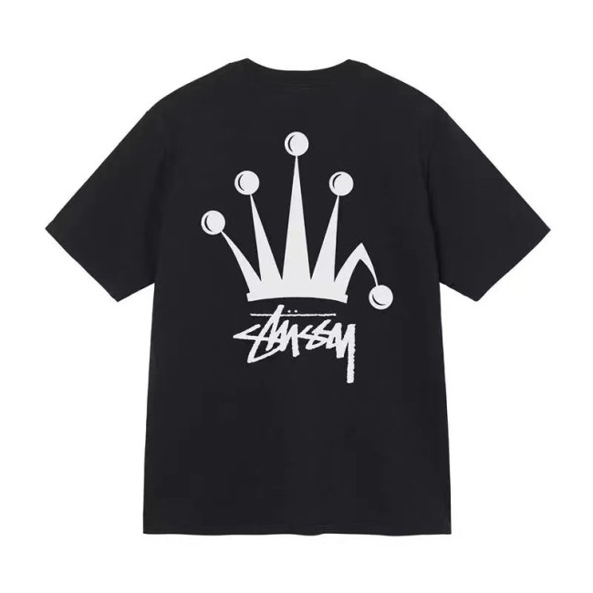 STUSSY FOLDED CROWN TEE BLACK