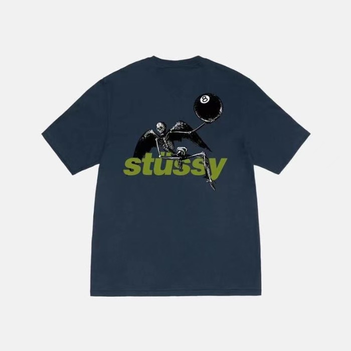 STUSSY SKELETON ANGEL TEE NAVY
