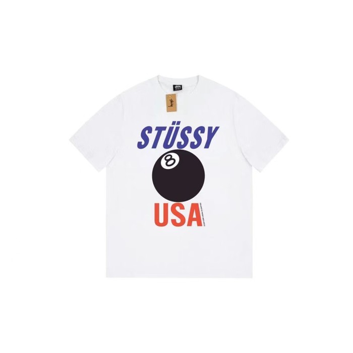 STUSSY USA 8 BALL TEE WHITE