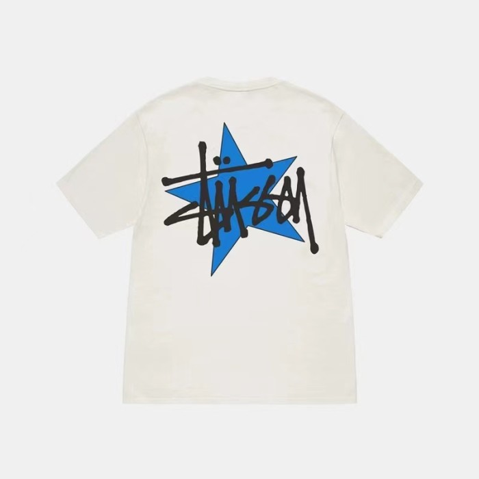 STUSSY STAR PRINT TEE WHITE
