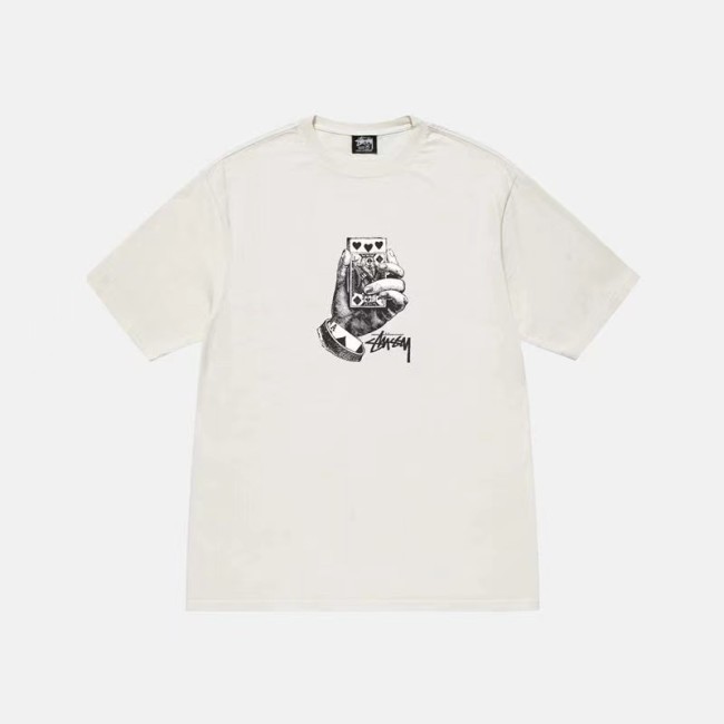 STUSSY HOLDING PLAYING CARDS PRINT TEE WHITE