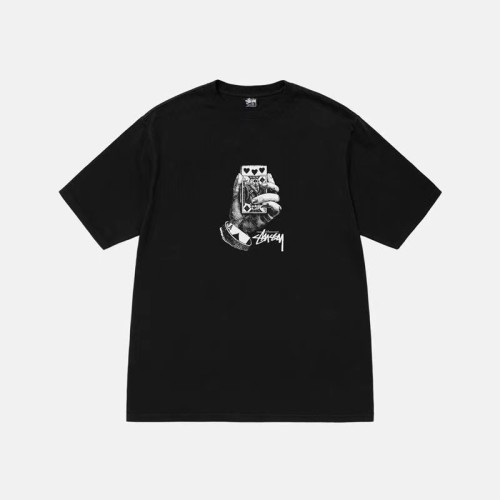 STUSSY HOLDING PLAYING CARDS PRINT TEE BLACK