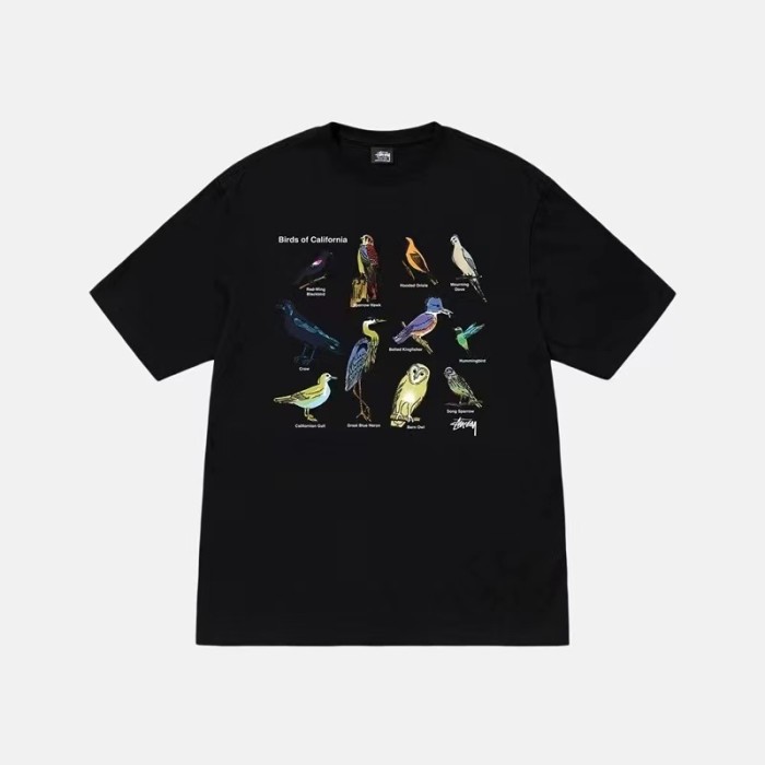 STUSSY CALIFORNIA BIRD TEE BLACK