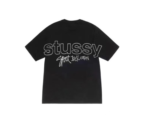 STUSSY HOLLOW LOGO TEE BLACK