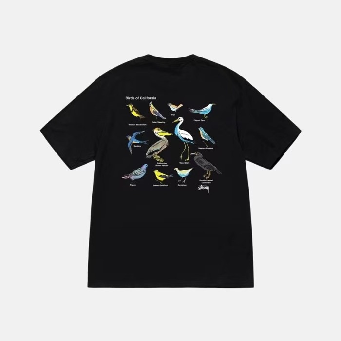 STUSSY CALIFORNIA BIRD TEE BLACK