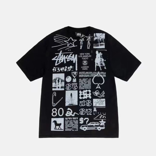 STUSSY GRAFFITI TEE BLACK