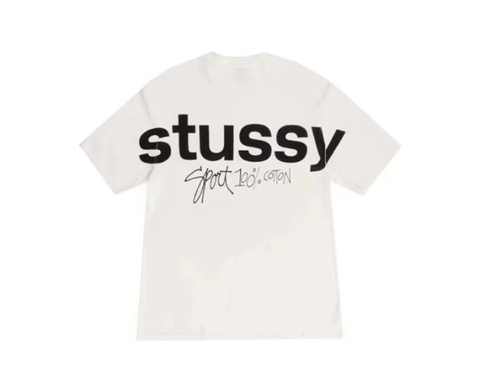 STUSSY HOLLOW LOGO TEE WHITE